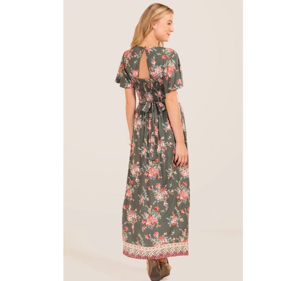 Leia Floral Border Print Maxi Romper - Picture 2 of 8